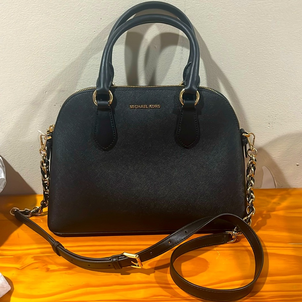 Michael ♥️ Michael Kors Veronica Medium Leather Dome Satchel 💥Black 🖤 NWT 🔥